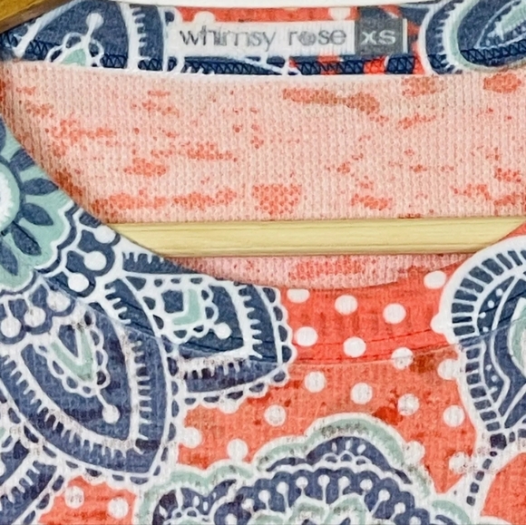 Whimsy Rose Long Sleeve Lightweight Top. Cute Elephant Print. Cotton/Poly Blend - Picture 5 of 10